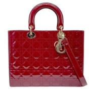 Pre-owned Leather handbags Dior Vintage , Red , Dames