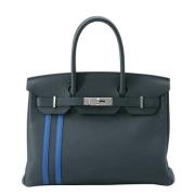 Pre-owned Leather hermes-bags Hermès Vintage , Blue , Dames