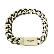 Pre-owned Metal bracelets Saint Laurent Vintage , Gray , Dames