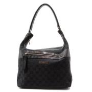 Pre-owned Canvas shoulder-bags Gucci Vintage , Black , Dames