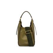 Sportieve leren tas met ruwe snit Gianni Chiarini , Green , Dames