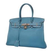 Pre-owned Leather hermes-bags Hermès Vintage , Blue , Dames