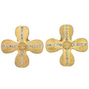 Pre-owned Metal earrings Chanel Vintage , Yellow , Dames