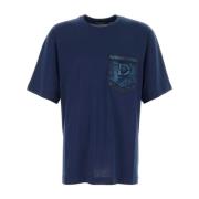 Oversized Blauw Katoenen T-shirt Dolce & Gabbana , Blue , Heren