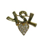 Pre-owned Metal brooches Yves Saint Laurent Vintage , Yellow , Dames