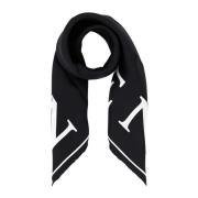 Zijden Zwarte Foulard Sjaal Alexander McQueen , Black , Dames