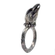 Pre-owned Metal rings Gucci Vintage , Gray , Dames