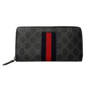 Pre-owned Leather wallets Gucci Vintage , Black , Dames