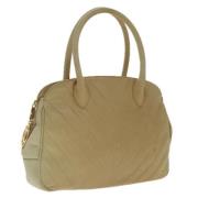 Pre-owned Leather handbags Chanel Vintage , Beige , Dames