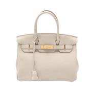 Pre-owned Leather handbags Hermès Vintage , White , Dames