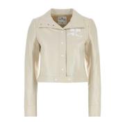 Ivory Vinyl Blazer Courrèges , Beige , Dames