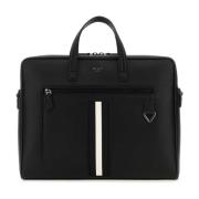 Klassieke Leren Aktetas Bally , Black , Heren