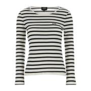 Stijlvol Geborduurd Katoenen T-shirt A.p.c. , Multicolor , Dames