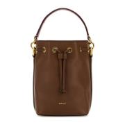 Kleine Code Bucket Tas in Karamel Leer Bally , Brown , Dames