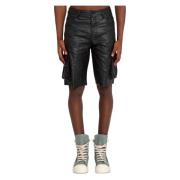 Zwarte High Shine Cargo Shorts Purple Brand , Black , Heren