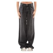 Zwarte Was Geplooide Jeans Haikure , Black , Dames