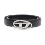 Strass Leren Riem in T8013 Diesel , Black , Dames