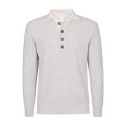 Kasjmier Polo Met Lange Mouwen Eleventy , Gray , Heren