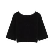 Alpaca Reverse Cardigan V-Neck Jewel Button Roy Roger's , Black , Dame...