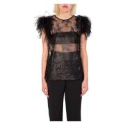 Veren Sheer Top in ZZ0 Pinko , Black , Dames