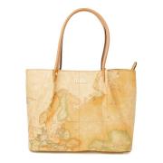 Beige Leren Handtas Mix Alviero Martini 1a Classe , Beige , Dames