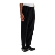 Tapered Wool Twill Broek Jil Sander , Black , Heren