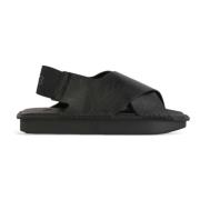 Zwarte Leren Sandalen voor Mannen Y-3 , Black , Heren