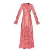 Zijden jurk met decoratieve print Etro , Pink , Dames