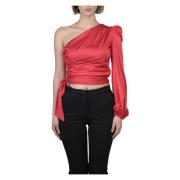 One-Shoulder Blouse in Thira Stijl Pinko , Red , Dames