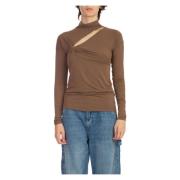 Mononoke Jersey Sweater Pinko , Brown , Dames