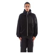 Oversize Zip Hoodie in Zwart Krakatau , Black , Heren