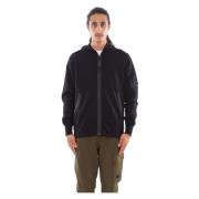 Diagonal Raised Fleece Zip Hoodie C.p. Company , Black , Heren