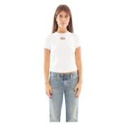 Oval D Tee Shirt Diesel , White , Dames