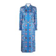 Zijden overhemdjurk met paisley-print Tory Burch , Blue , Dames