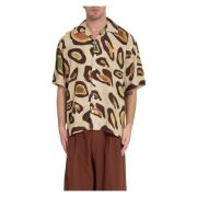 Oversized Bowling Shirt in Collectiekleur Bonsai , Multicolor , Heren