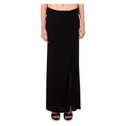 Elegant Teroldego Crepe Skirt Pinko , Black , Dames