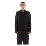 Wol Werknemer Overshirt Transit , Black , Heren