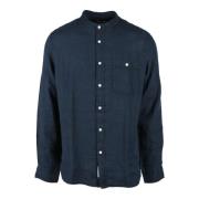 Linnen Overhemd Woolrich , Blue , Heren