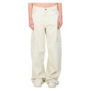 Twill Cargo Broek in Bethany Stijl Haikure , White , Dames