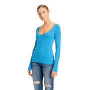 V-hals Trui Twinset , Blue , Dames