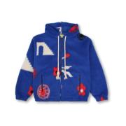 Shearling Zip Hoodie Gemaakt in Italië AL AIN , Blue , Dames