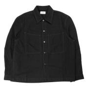 Zwarte Twisted Sleeve Boxy Overshirt Lemaire , Black , Heren