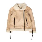 Eco-Montone Aviator Jacket Nineminutes , Beige , Dames