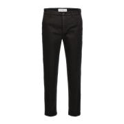 Stretch Chino Broek met Piping Department Five , Black , Heren