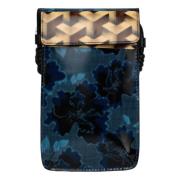 Blauw Navy Leren Telefoonhouder Band Dries Van Noten , Blue , Heren