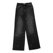 Grijze Eyelet Straight-Leg Jeans Essentiel Antwerp , Gray , Dames