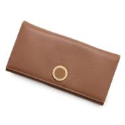 Pre-owned Leather wallets Bvlgari Vintage , Brown , Dames