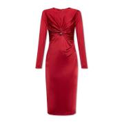 Jurk met decoratieve draperie Versace , Red , Dames