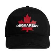 Zwarte Esdoornblad Baseballpet Dsquared2 , Black , Heren