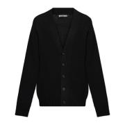 Cardigan met logo Palm Angels , Black , Heren